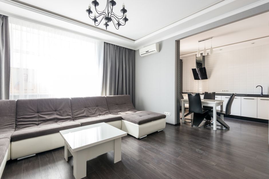 Bright and immaculately clean modern living room